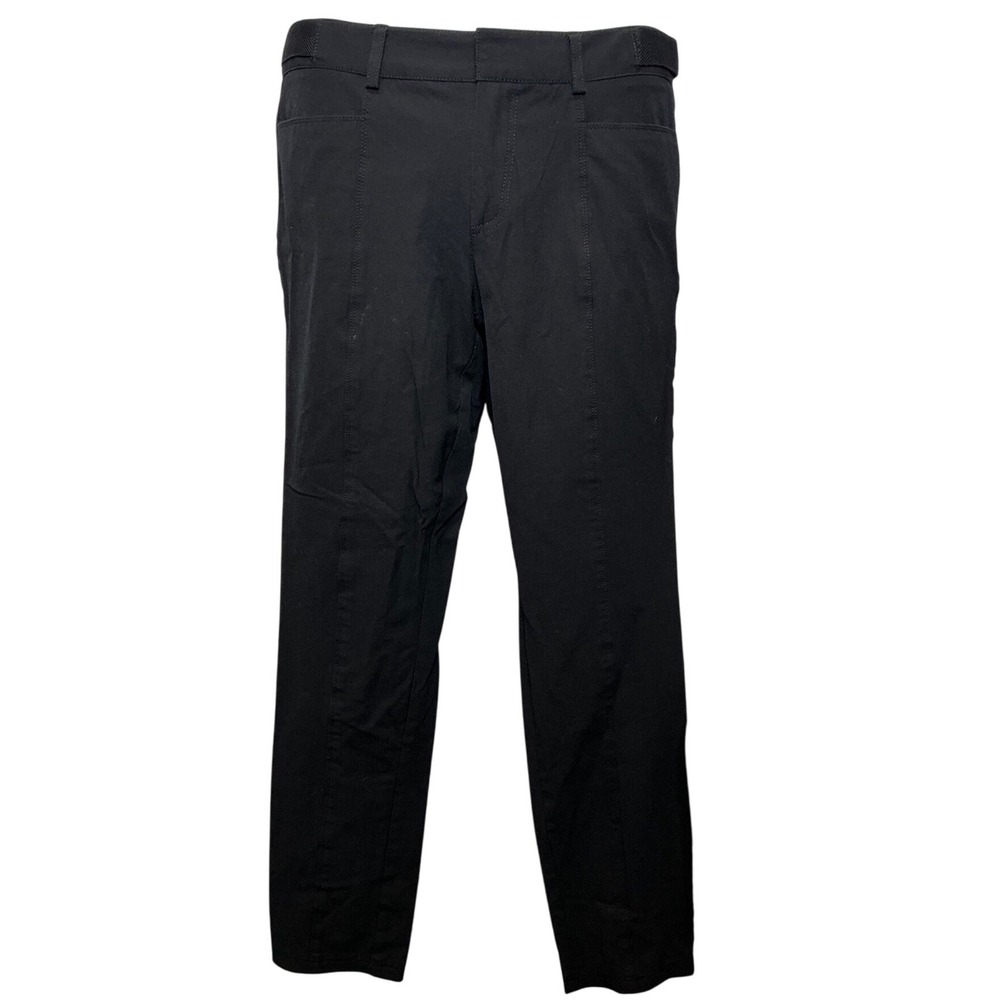 Nanette Lepore Womens Black Flat Front Straight Leg Pants Sz 10 Trousers Career‎